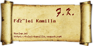 Fülei Kamilla névjegykártya